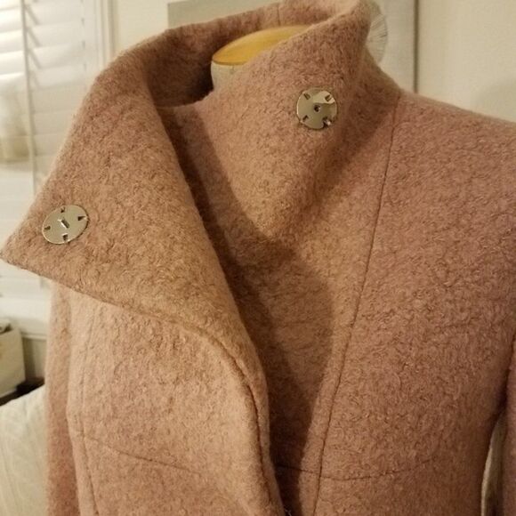 Kenneth Cole Assymetrical Bouclé Walker Coat - Picture 4 of 6